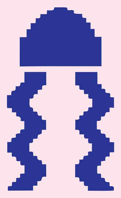 Pixel Bolt Microphone Logo #fce4ec/#283593