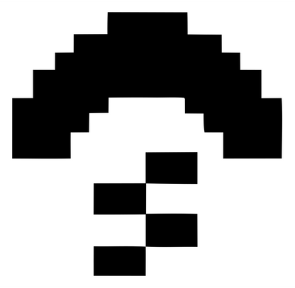 Pixel Question Mark Logo #ffffff/#000000