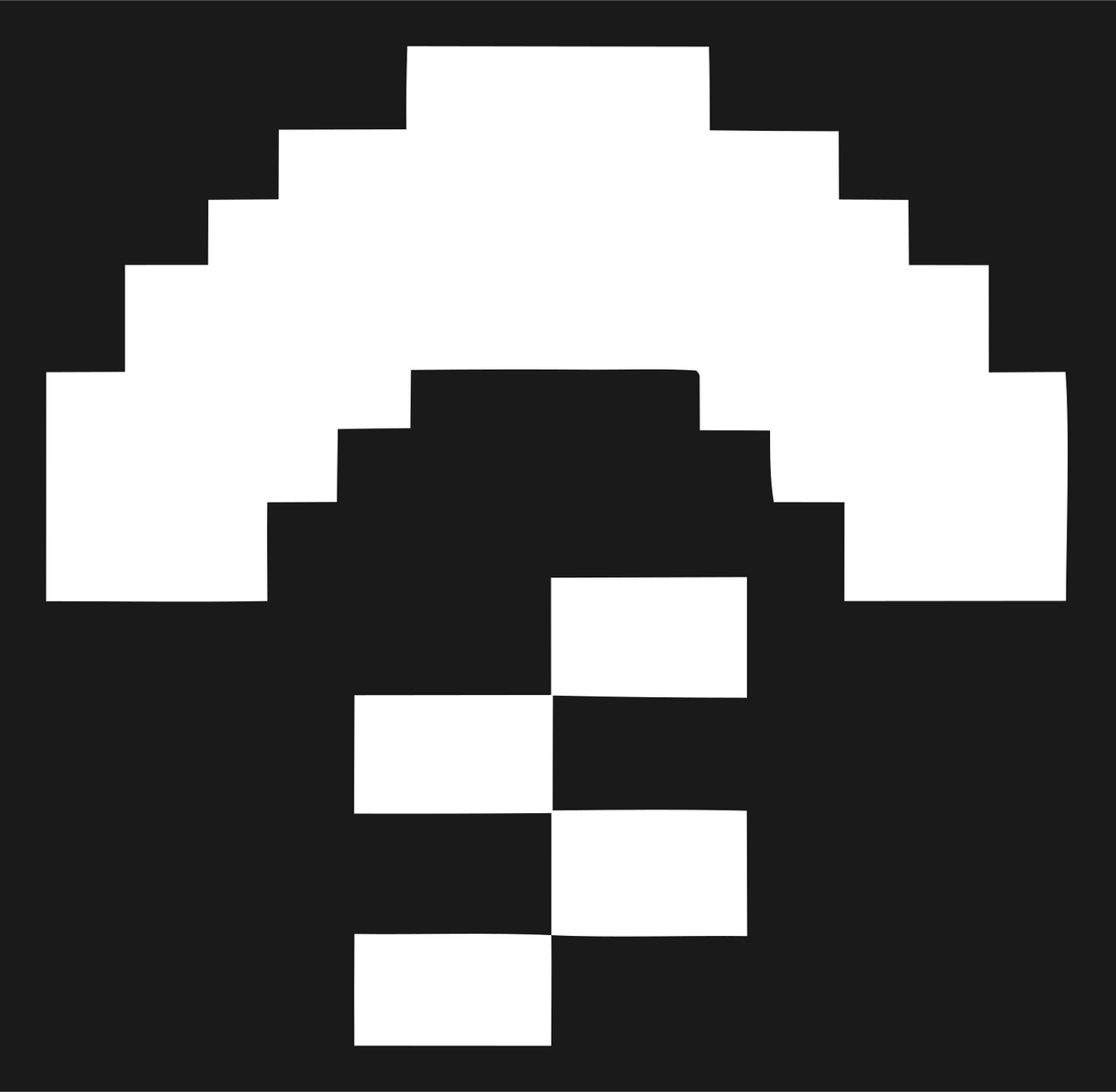 Pixel Question Mark Logo #1a1a1a/#ffffff