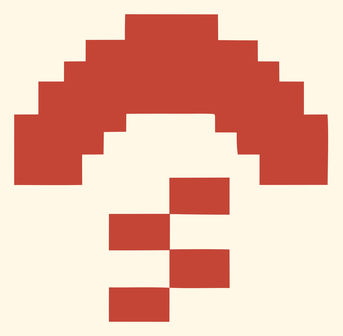 Pixel Question Mark Logo #fff8e7/#c44536