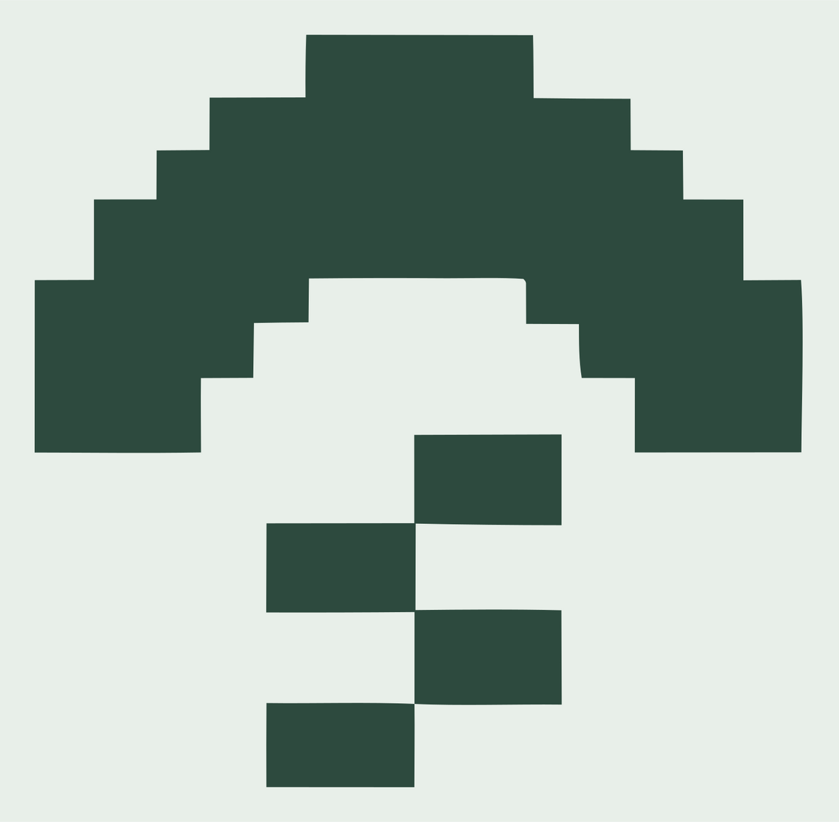 Pixel Question Mark Logo #e8efe9/#2d4a3e