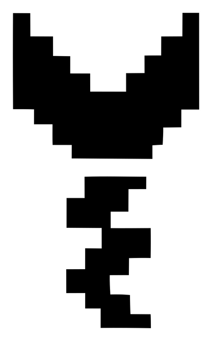 Pixel Handheld Microphone Logo #ffffff/#000000
