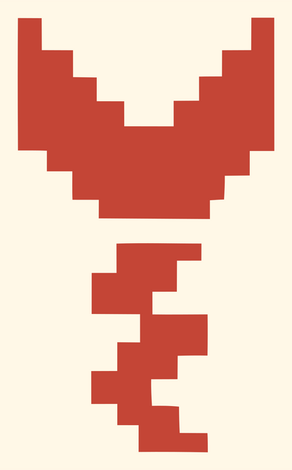 Pixel Handheld Microphone Logo #fff8e7/#c44536