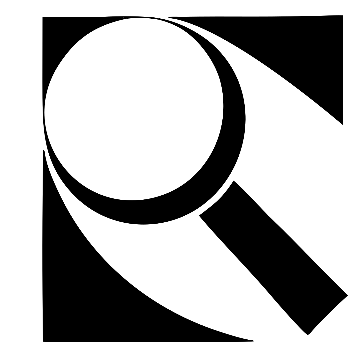 Swiss Style Magnifier Logo #ffffff/#000000