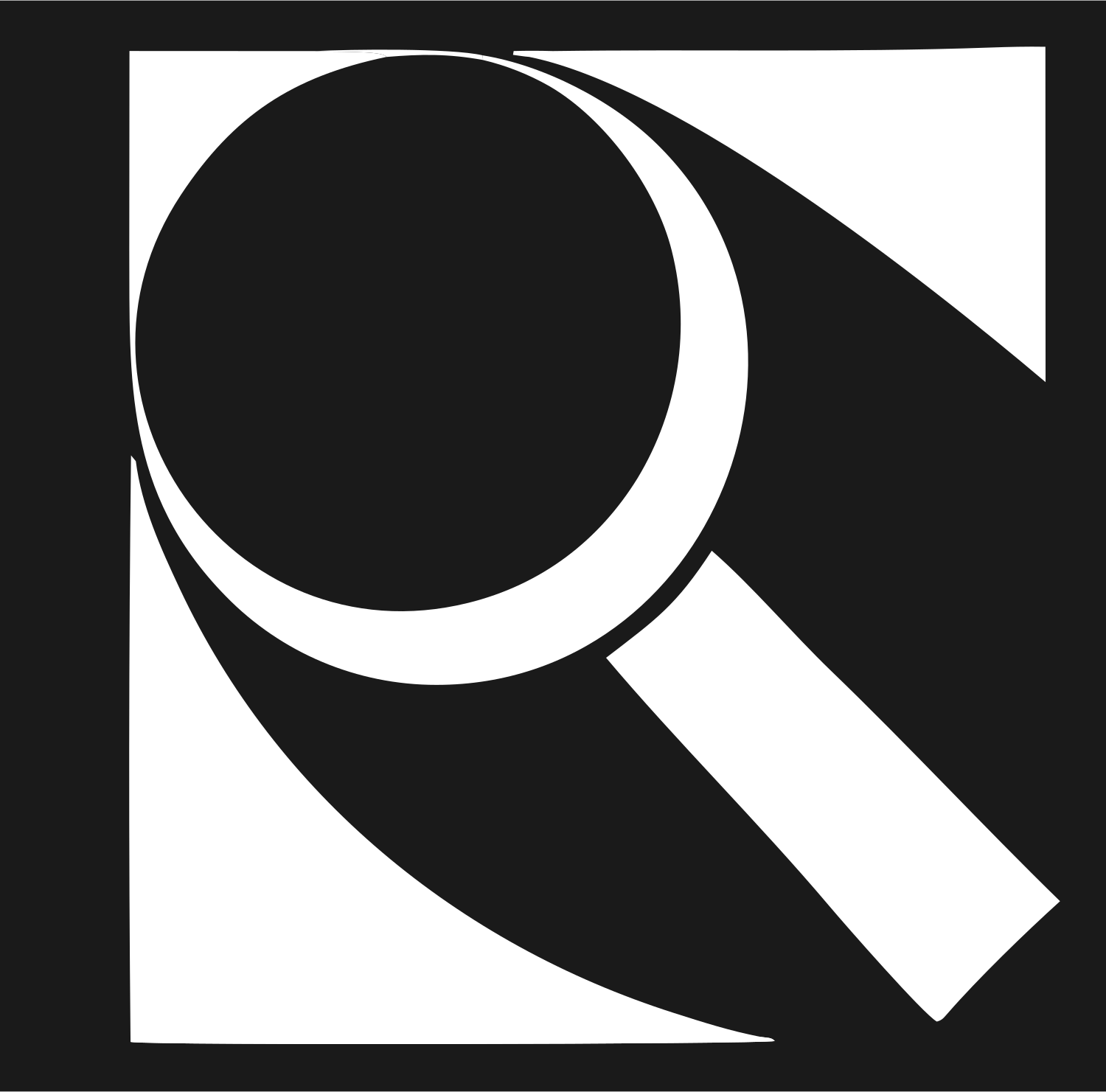 Swiss Style Magnifier Logo #1a1a1a/#ffffff