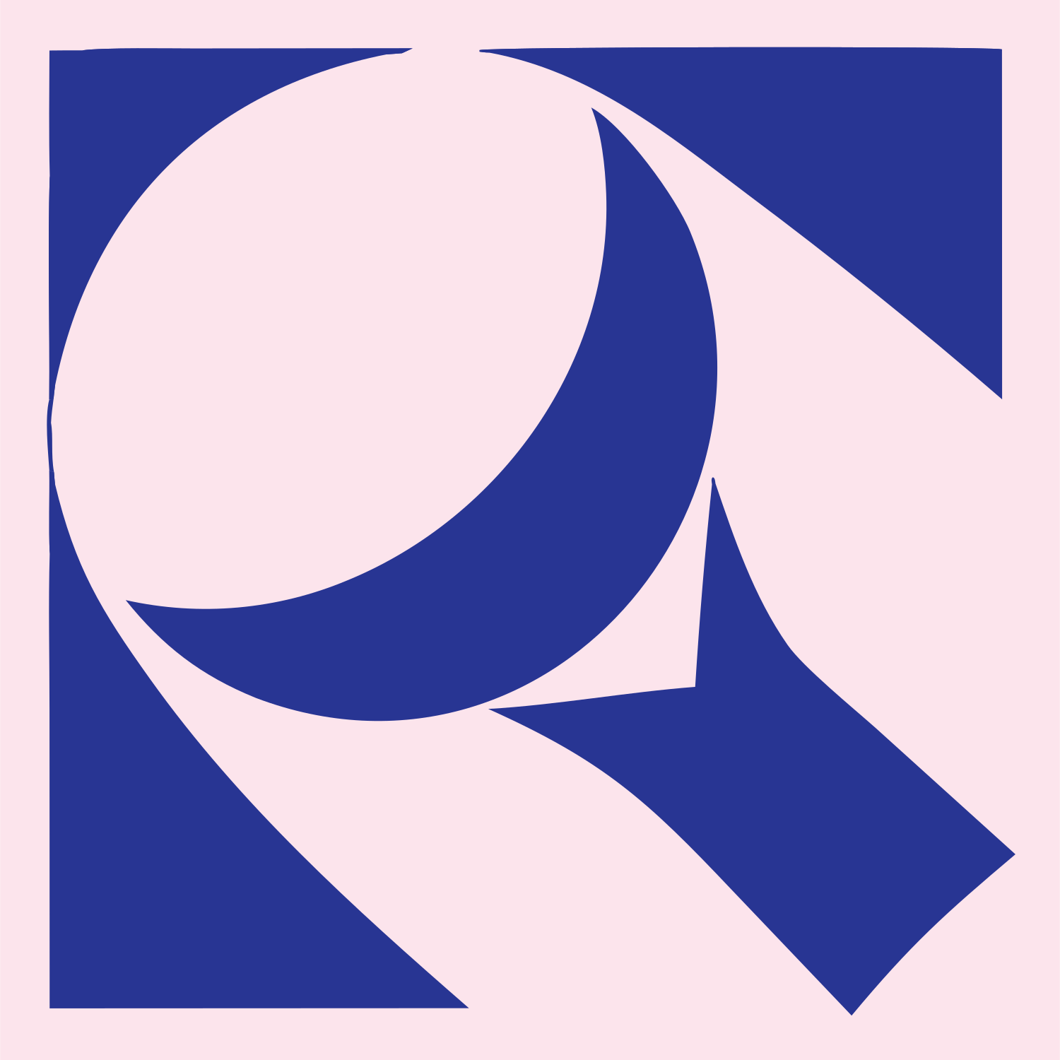 Magnifying Glass Bold Logo #fce4ec/#283593