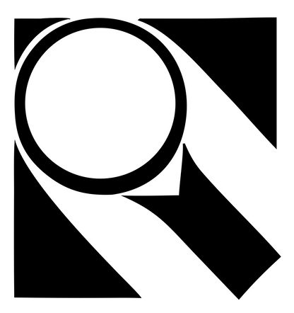 Magnifying Glass Square Logo #ffffff/#000000