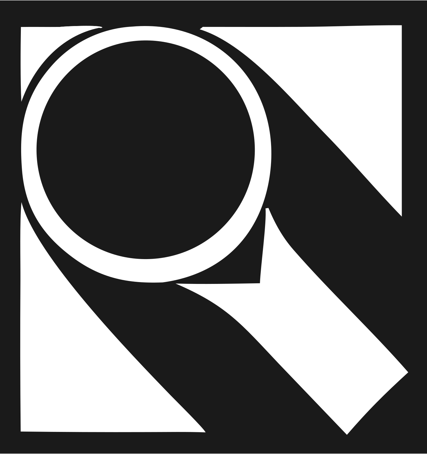 Magnifying Glass Square Logo #1a1a1a/#ffffff