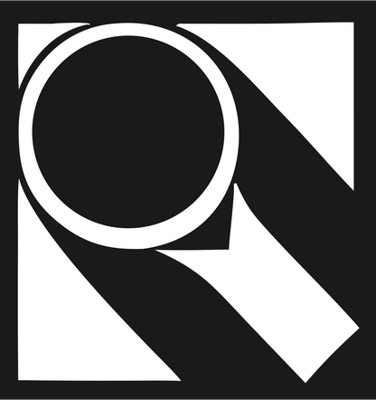 Magnifying Glass Square Logo #1a1a1a/#ffffff