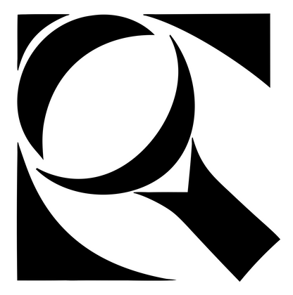 Swirl Magnifying Glass Logo #ffffff/#000000
