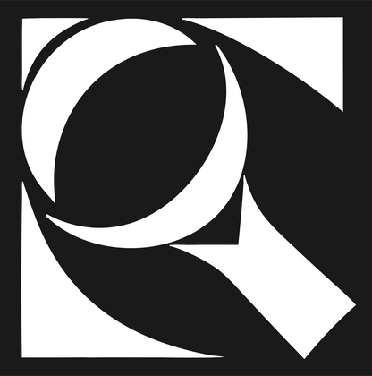 Swirl Magnifying Glass Logo #1a1a1a/#ffffff