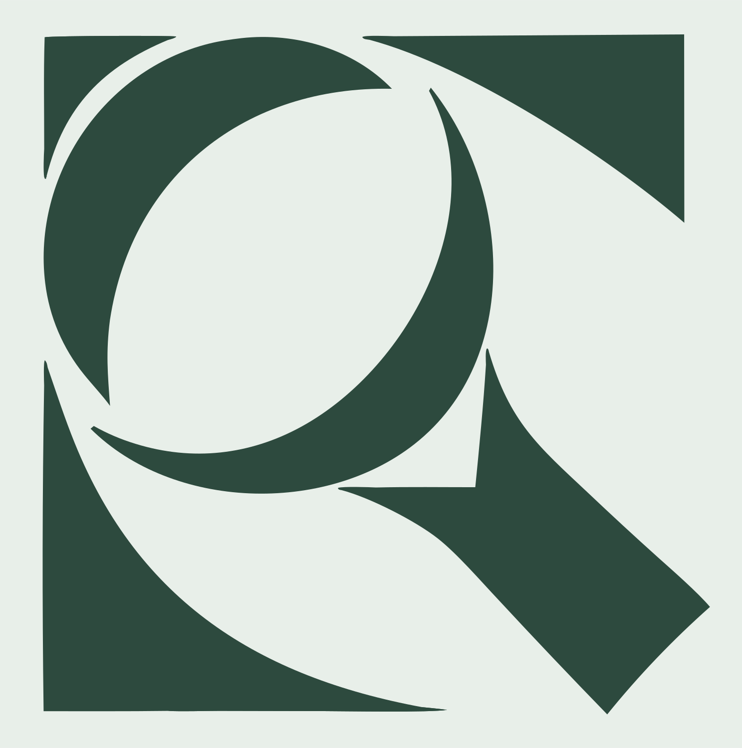 Swirl Magnifying Glass Logo #e8efe9/#2d4a3e