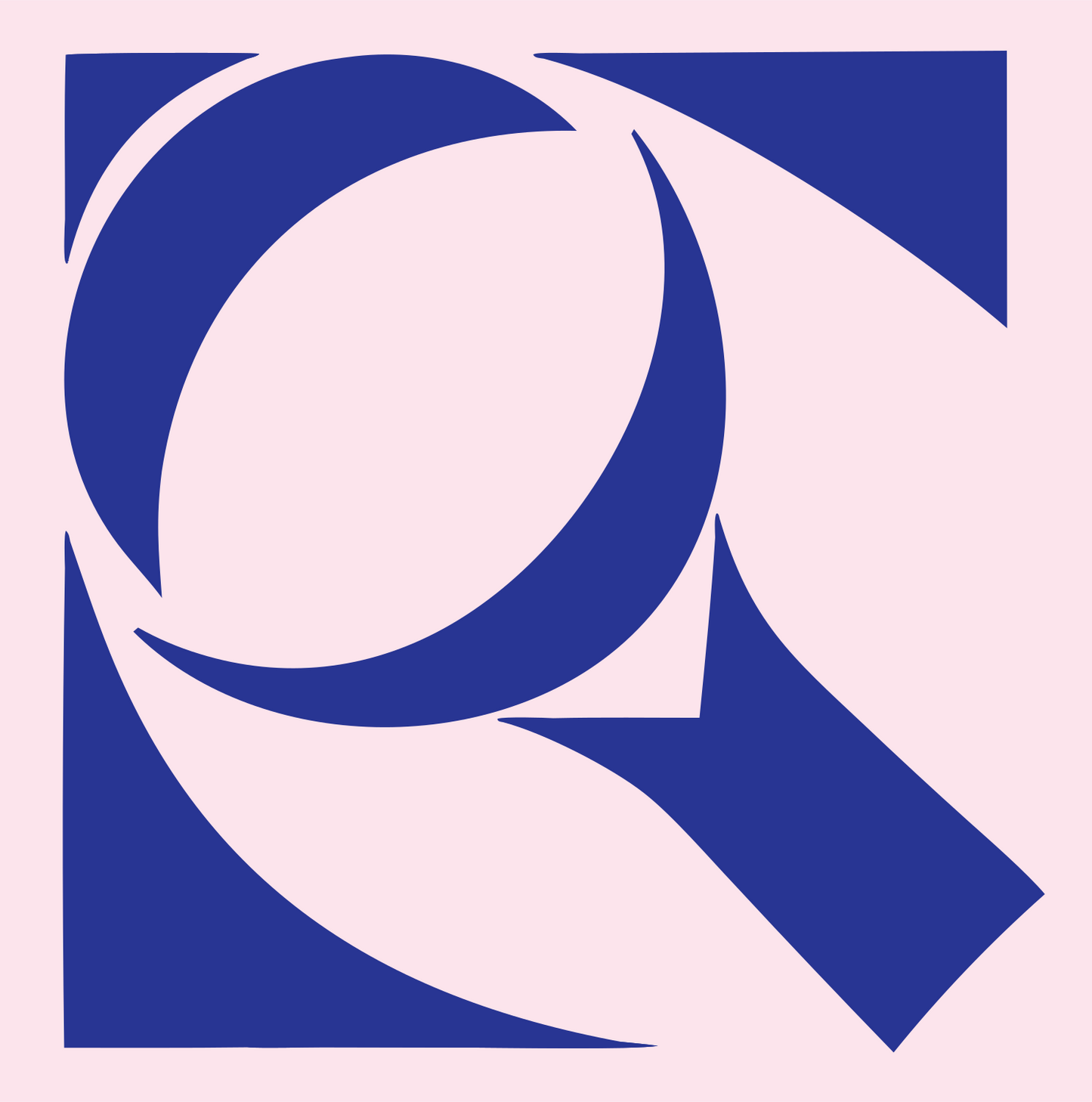 Swirl Magnifying Glass Logo #fce4ec/#283593