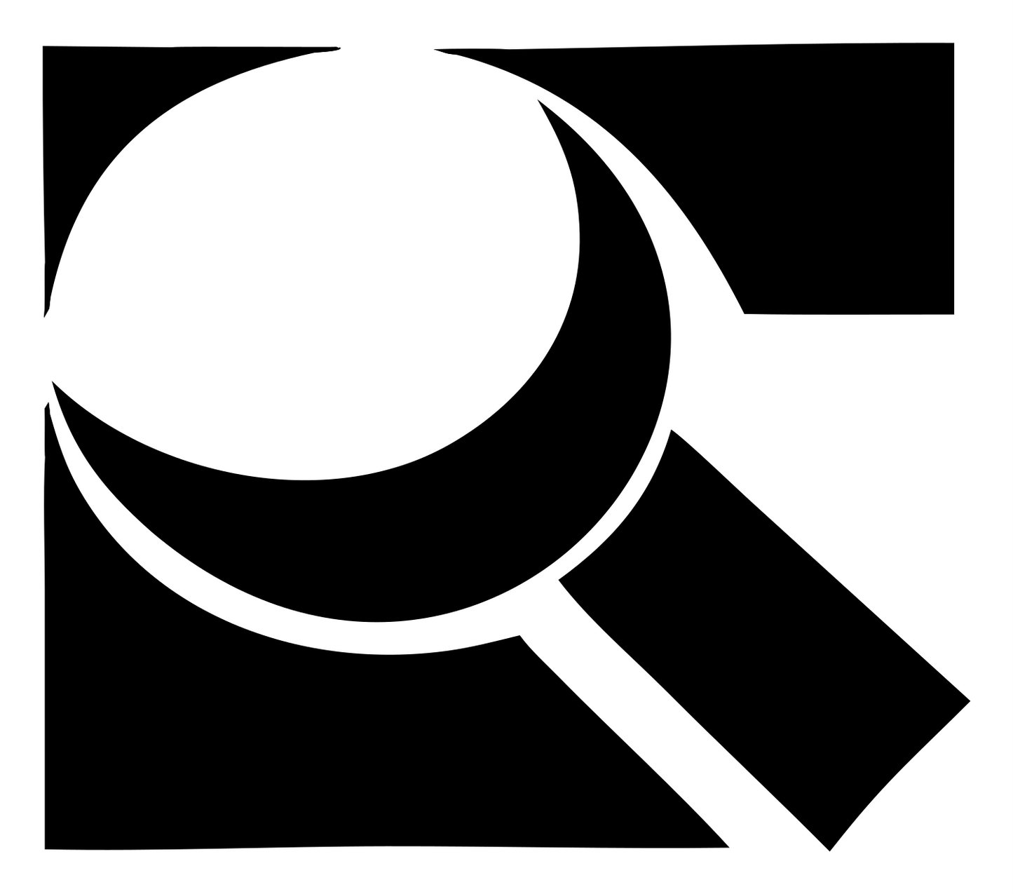 Cropped Loupe Square Logo #ffffff/#000000