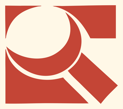 Cropped Loupe Square Logo #fff8e7/#c44536