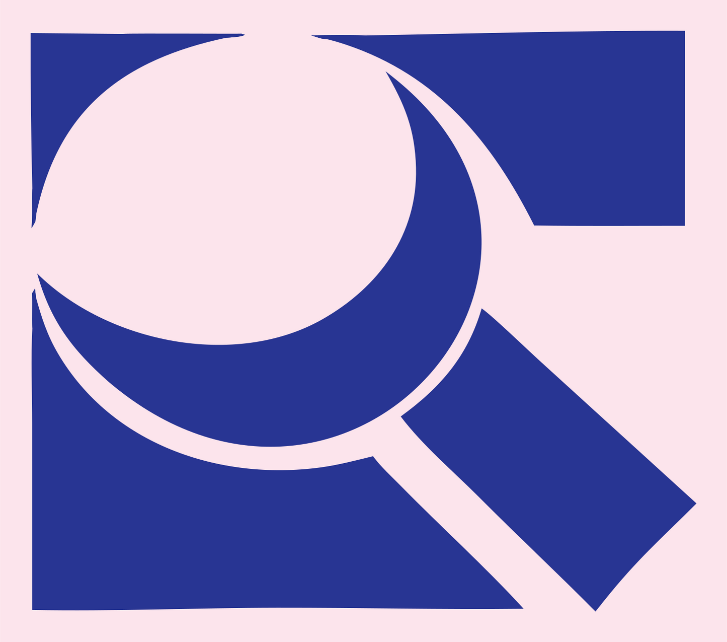 Cropped Loupe Square Logo #fce4ec/#283593