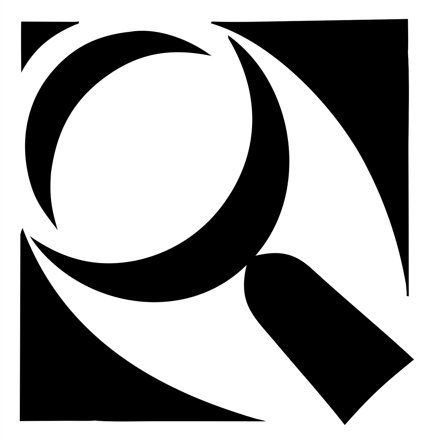 Negative Space Loupe Logo #ffffff/#000000