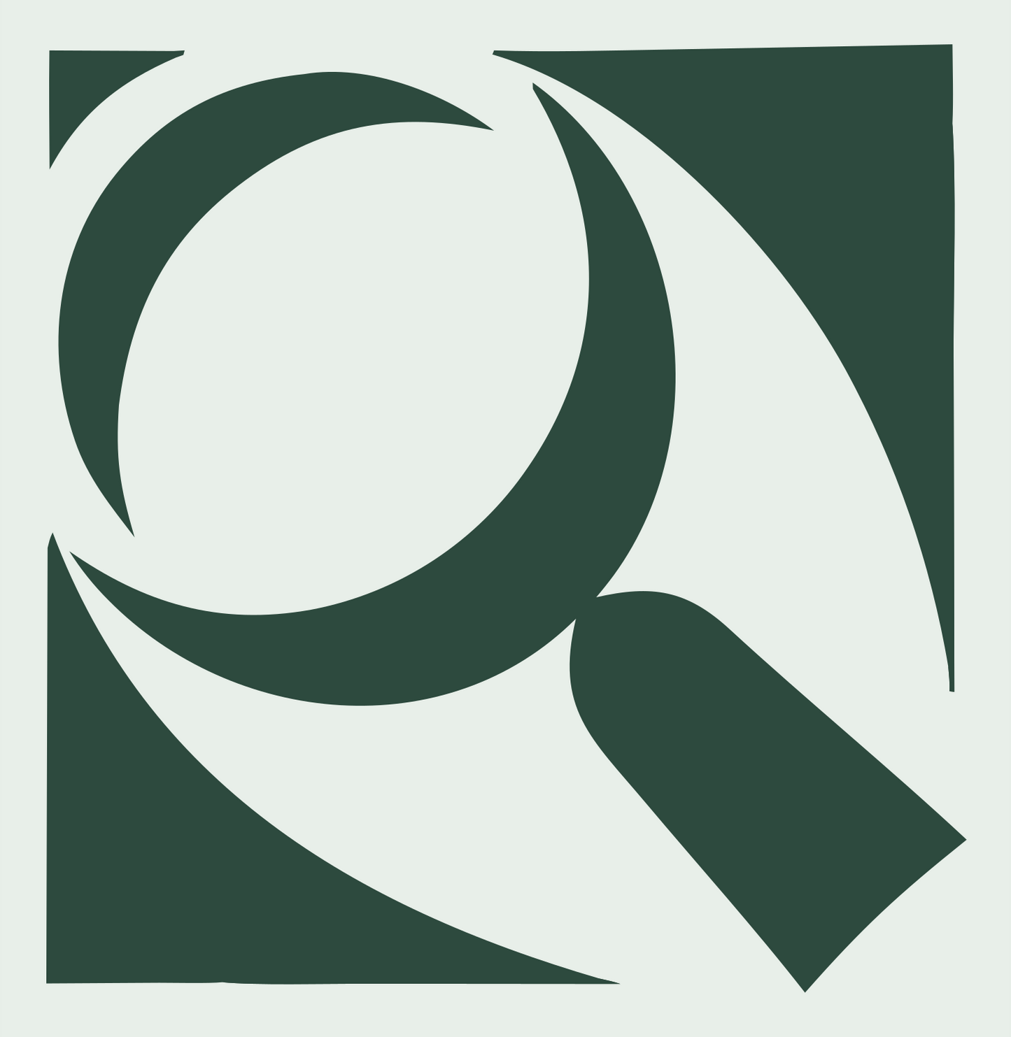 Negative Space Loupe Logo #e8efe9/#2d4a3e