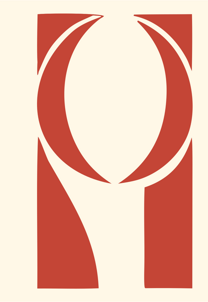 Crescent Arc Loupe Logo #fff8e7/#c44536