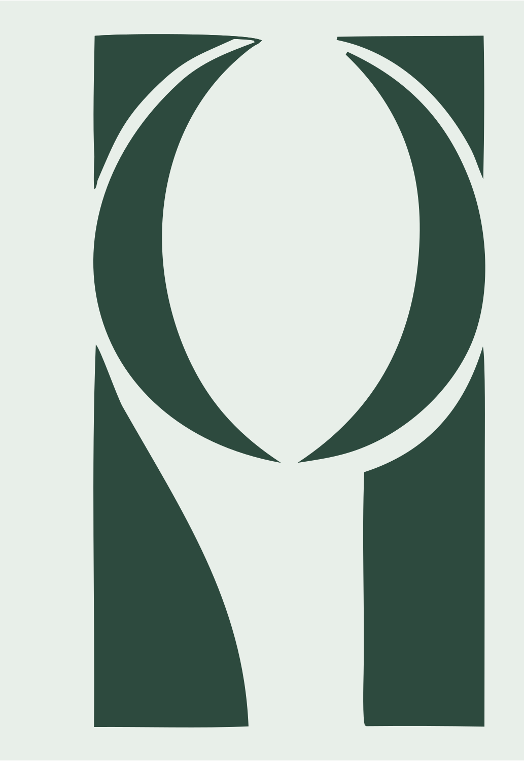 Crescent Arc Loupe Logo #e8efe9/#2d4a3e