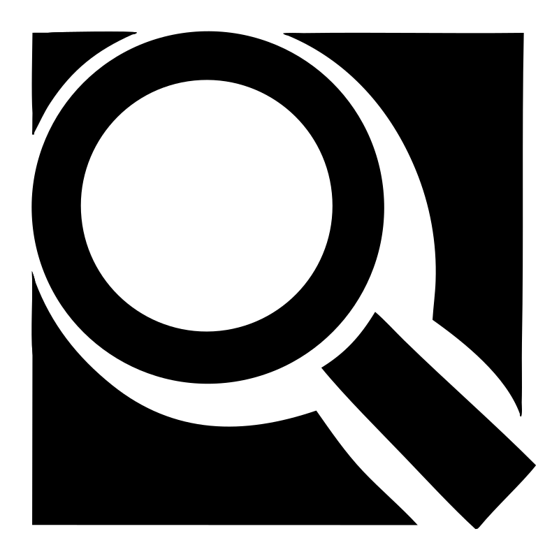 Bold Magnifying Glass Logo