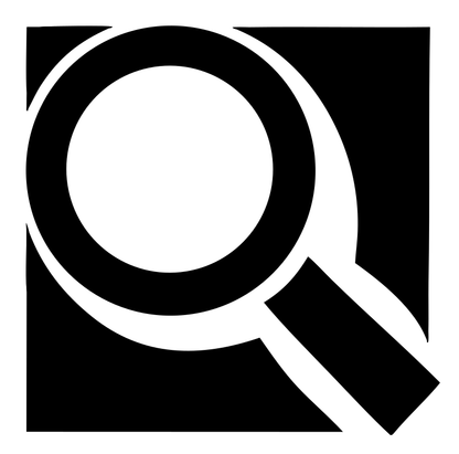 Bold Magnifying Glass Logo