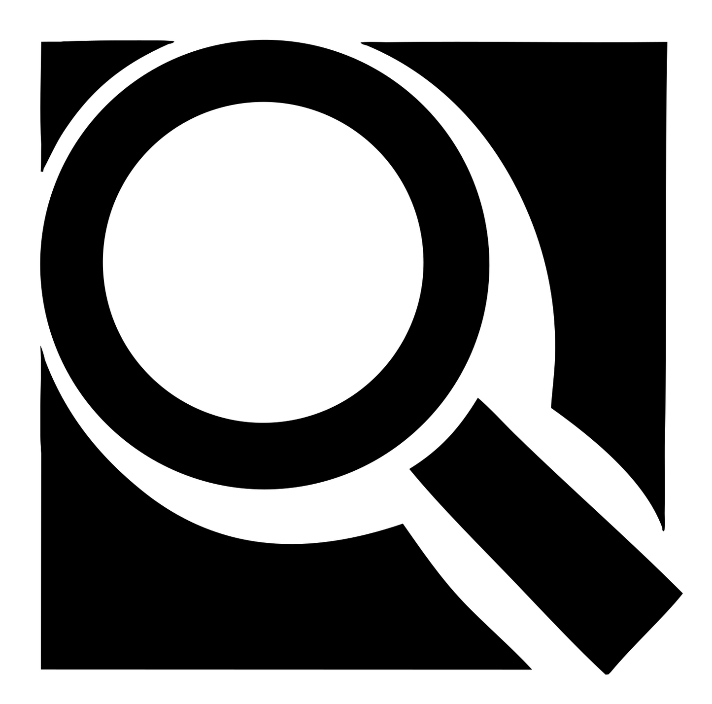 Bold Magnifying Glass Logo #ffffff/#000000