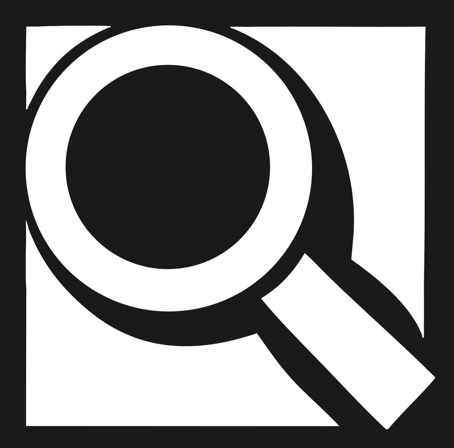 Bold Magnifying Glass Logo #1a1a1a/#ffffff