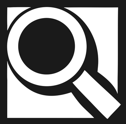 Bold Magnifying Glass Logo #1a1a1a/#ffffff