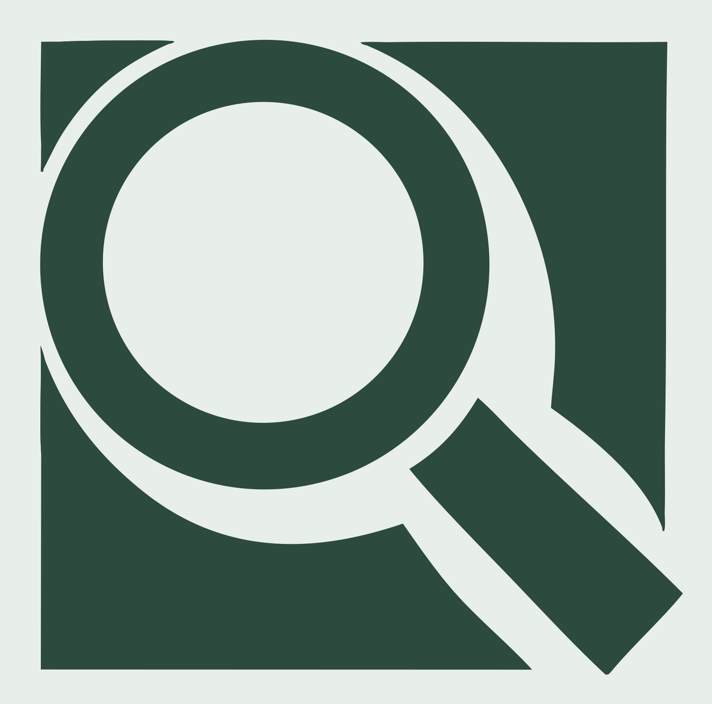 Bold Magnifying Glass Logo #e8efe9/#2d4a3e