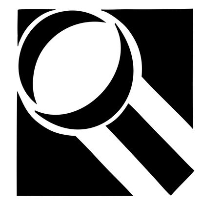 Overlapping Lens Search Logo #ffffff/#000000