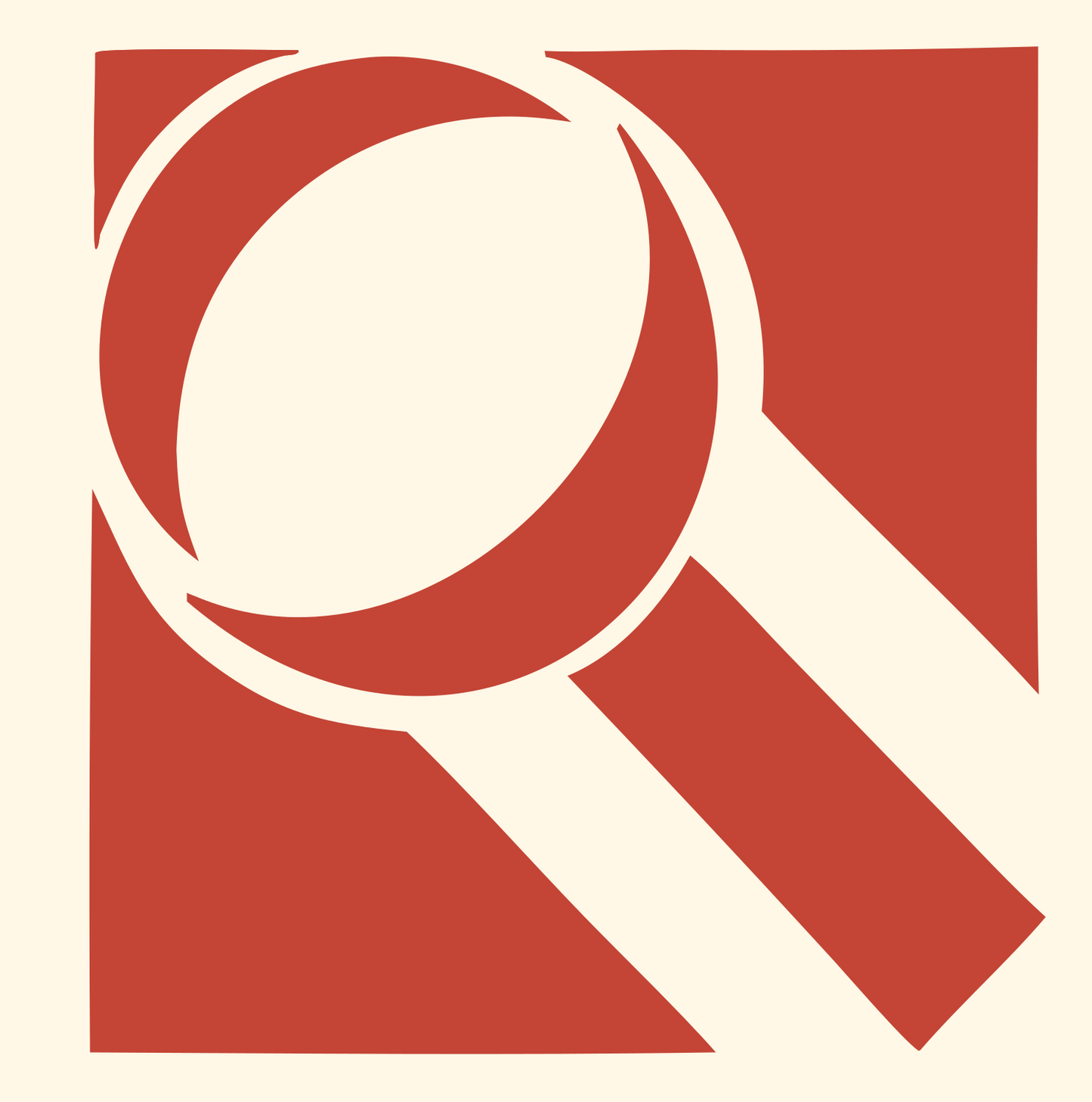 Overlapping Lens Search Logo #fff8e7/#c44536
