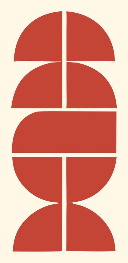 Geometric Cat Totem Emblem #fff8e7/#c44536