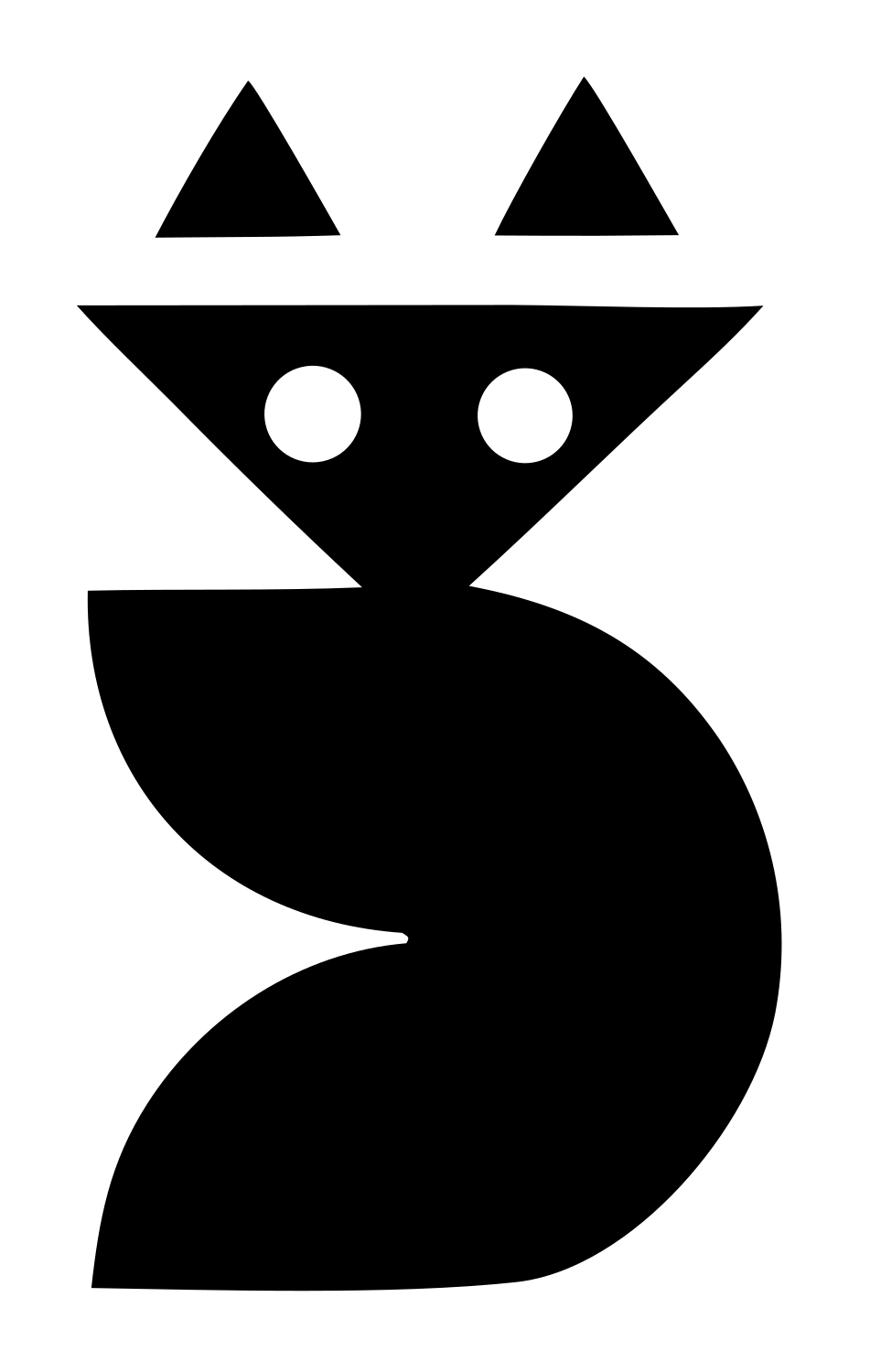 Bold Sitting Cat Badge #ffffff/#000000