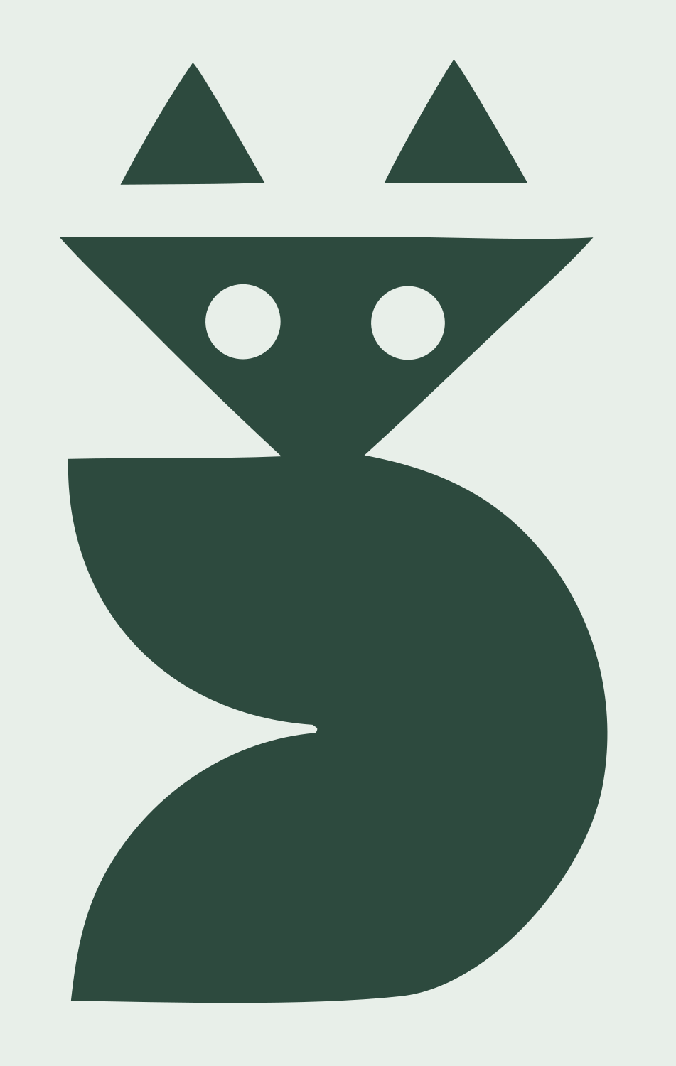 Bold Sitting Cat Badge #e8efe9/#2d4a3e
