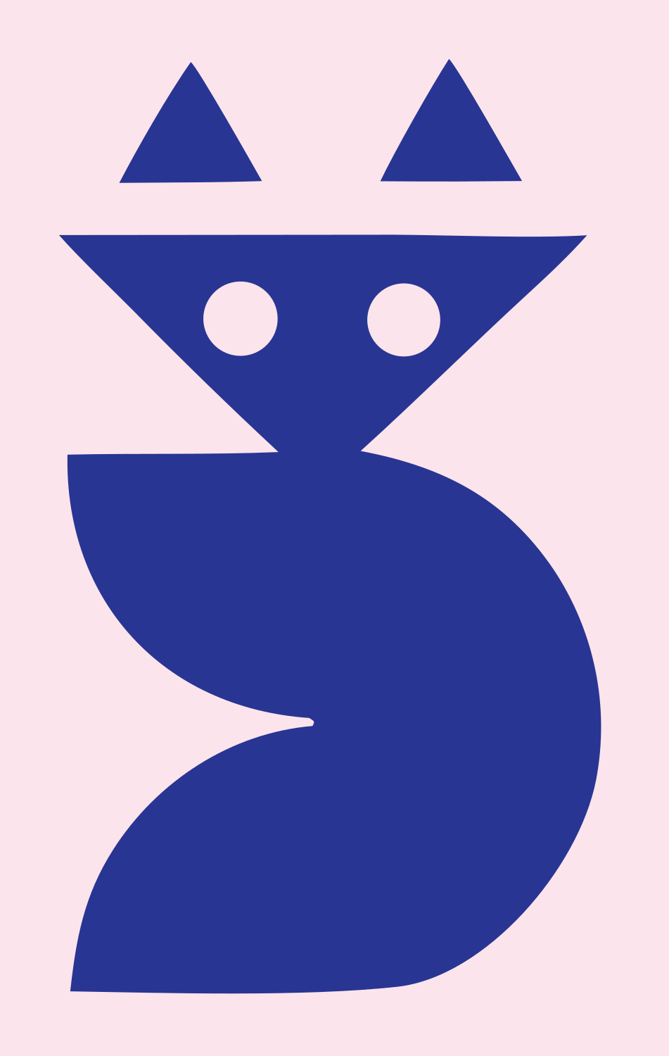 Bold Sitting Cat Badge #fce4ec/#283593