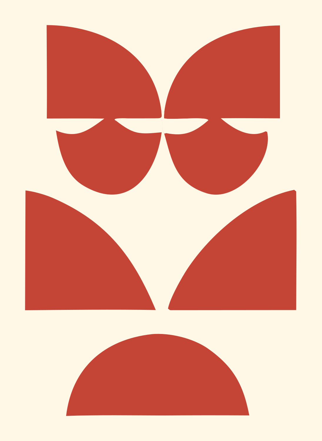 Bold Cat Face Crest #fff8e7/#c44536