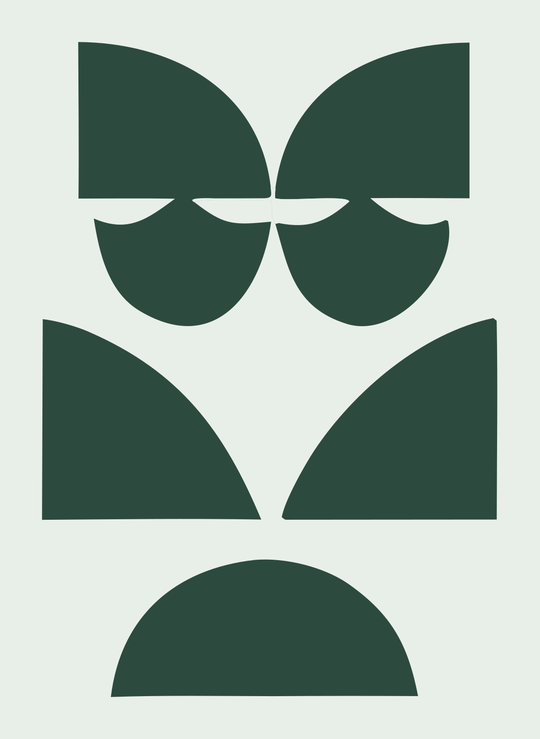 Bold Cat Face Crest #e8efe9/#2d4a3e