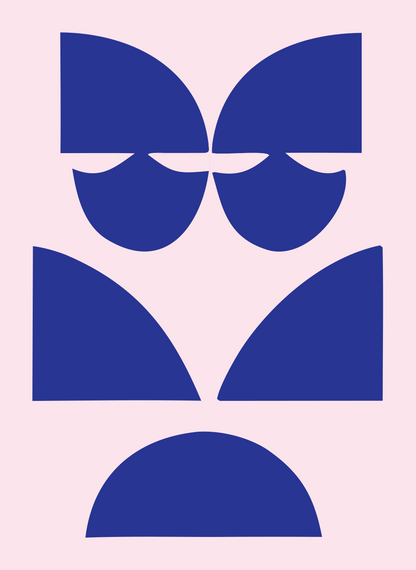Bold Cat Face Crest #fce4ec/#283593