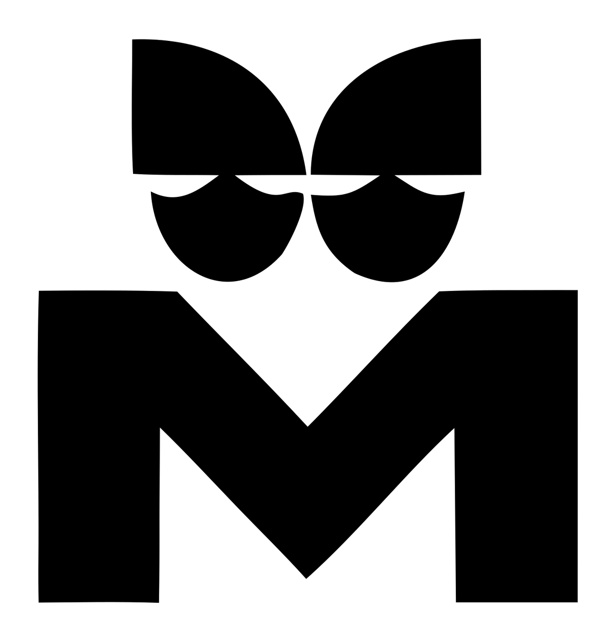 Bold Letter M Cat Face Icon #ffffff/#000000