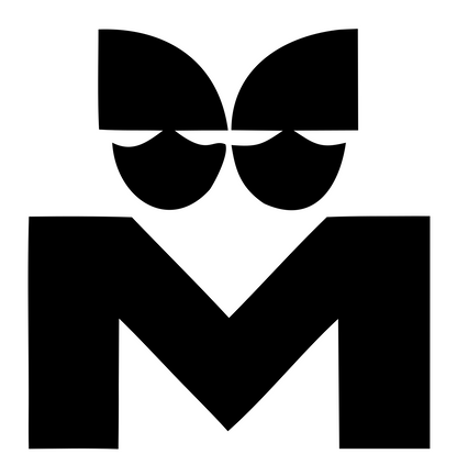 Bold Letter M Cat Face Icon #ffffff/#000000