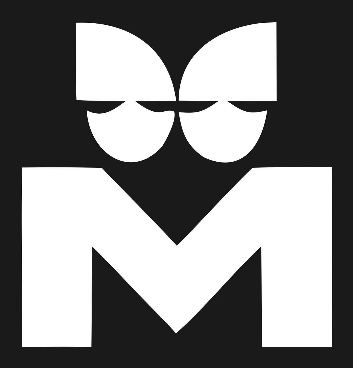 Bold Letter M Cat Face Icon #1a1a1a/#ffffff