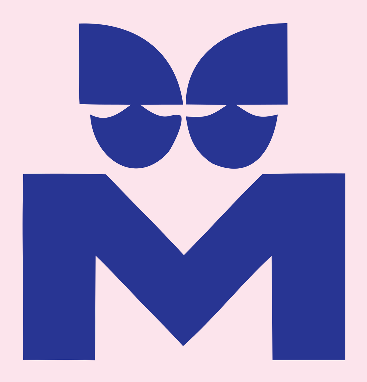 Bold Letter M Cat Face Icon #fce4ec/#283593