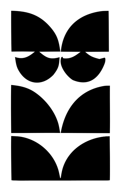 Bold Negative Space Stacked Cat Totem Icon