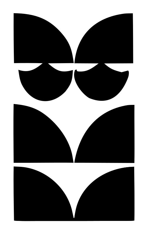 Bold Negative Space Stacked Cat Totem Icon