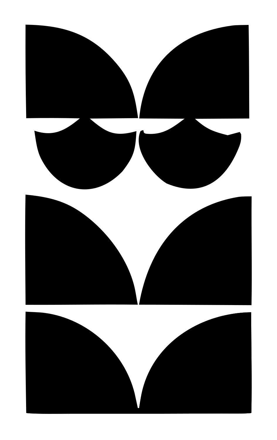 Bold Negative Space Stacked Cat Totem Icon #ffffff/#000000