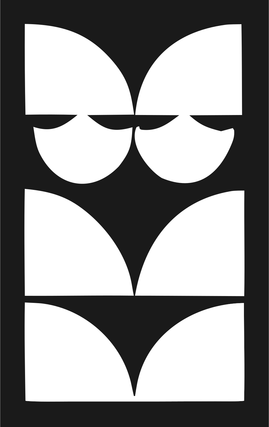 Bold Negative Space Stacked Cat Totem Icon #1a1a1a/#ffffff