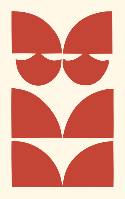 Bold Negative Space Stacked Cat Totem Icon #fff8e7/#c44536