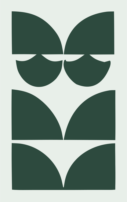 Bold Negative Space Stacked Cat Totem Icon #e8efe9/#2d4a3e