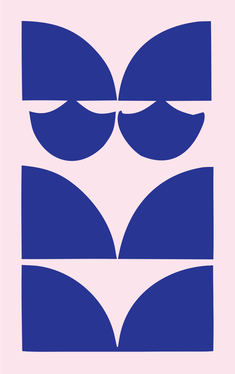 Bold Negative Space Stacked Cat Totem Icon #fce4ec/#283593